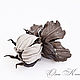 Grey Iris Leather Brooch Flower Gift for Woman, Brooches, Kursk,  Фото №1