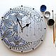 Wall Clock Openwork Moon Silver Background. Watch. Clocks for Home (Julia). My Livemaster. Фото №4