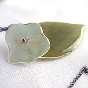 Украшения handmade. Livemaster - original item Pendant with Real Hydrangea Flower and Green Leaf ECO Jewelry. Handmade.