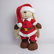 Bunny/rabbit knitted in Santa costume, Stuffed Toys, Balahna,  Фото №1
