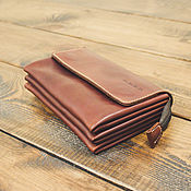 Сумки и аксессуары handmade. Livemaster - original item Wallet \ clutch \ purse with flap made of genuine leather. Handmade.