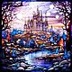Painting stained glass Fairy Castle. Landscape. buy painting artist, Pictures, St. Petersburg,  Фото №1
