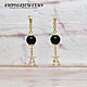 Gold plated earrings `Night in Paris`
