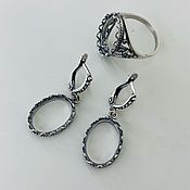 Материалы для творчества handmade. Livemaster - original item 20398 13*18 Base for earrings, rings, pendants. Silver plated.. Handmade.