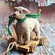 Little Dog vintage style on the wooden cart. Teddy Toys. Tatyana Kosova (tatyanakosova). My Livemaster. Фото №4