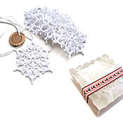 Сувениры и подарки handmade. Livemaster - original item White snowflake 10 cm crocheted 1B/3. Handmade.