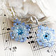 Earrings made of beads and Swarovski crystals sky blue, Earrings, Vyshny Volochyok,  Фото №1