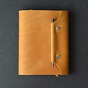 Канцелярские товары handmade. Livemaster - original item A5 leather notebook with magnetic button tab. Handmade.