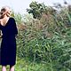 Чёрное платье по фигуре миди. Платья. Dudu-dress. Интернет-магазин Ярмарка Мастеров.  Фото №2