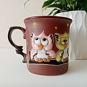 Посуда handmade. Livemaster - original item Ceramic mug handmade: Owls on branch. Handmade.