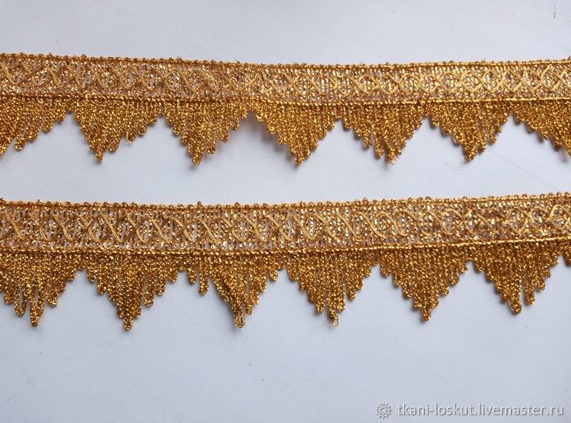 Бахрома 54 мм золотая. Бахрома в золотом цвете. Бахрома для отделки ...