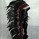 Black Long Length Indian Headdress, Native American War Bonnet. Cosplay costumes. Indian Headdress Co. Интернет-магазин Ярмарка Мастеров.  Фото №2