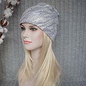 Аксессуары handmade. Livemaster - original item Felted women`s hat.Warm wool gray-white beanie hat. Handmade.