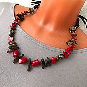 Украшения handmade. Livemaster - original item Boho jewelry necklace coral necklace made of natural stones. Handmade.