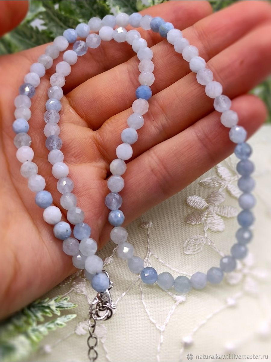Аквамарин Натуральный Нежный Бусы купить в интернет-магазине Ярмарка ...