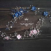 Украшения handmade. Livemaster - original item A twig on the head with flowers, A tiara with flowers,a wreath on the head,a bride. Handmade.