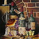 Картина маслом Натюрморт Старое вино картина для кухни столовой, Картины, Киев,  Фото №1