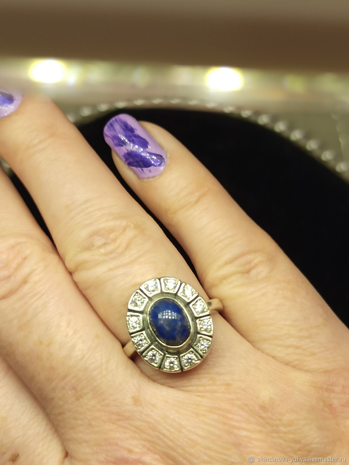 Комплект: Кольцо и серьги СЕРЕБРЯНыЕ С ЛАЗУРИТОМ "Кейт" в интернет ...