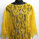Openwork yellow blouse oversize (fine wool). Sweater Jackets. IRINA GRUDKINA Handmade Knitwear. My Livemaster. Фото №4