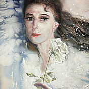 Картины и панно handmade. Livemaster - original item Watercolor painting by Maya Plisetskaya. Portrait of a ballerina.. Handmade.