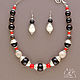 Queen Of Nepal. Bright large beads and earrings with natural stones, Jewelry Sets, St. Petersburg,  Фото №1