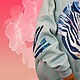 Warm Hoodie Oversize mint color zebra Hand embroidery Sweatshirt. Sweatshirts. Karina-bro. My Livemaster. Фото №6