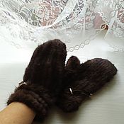 Аксессуары handmade. Livemaster - original item Mittens: mink fur mittens. Handmade.