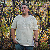 Одежда handmade. Livemaster - original item Men`s knitted shirt with the initials of the owner. Handmade.