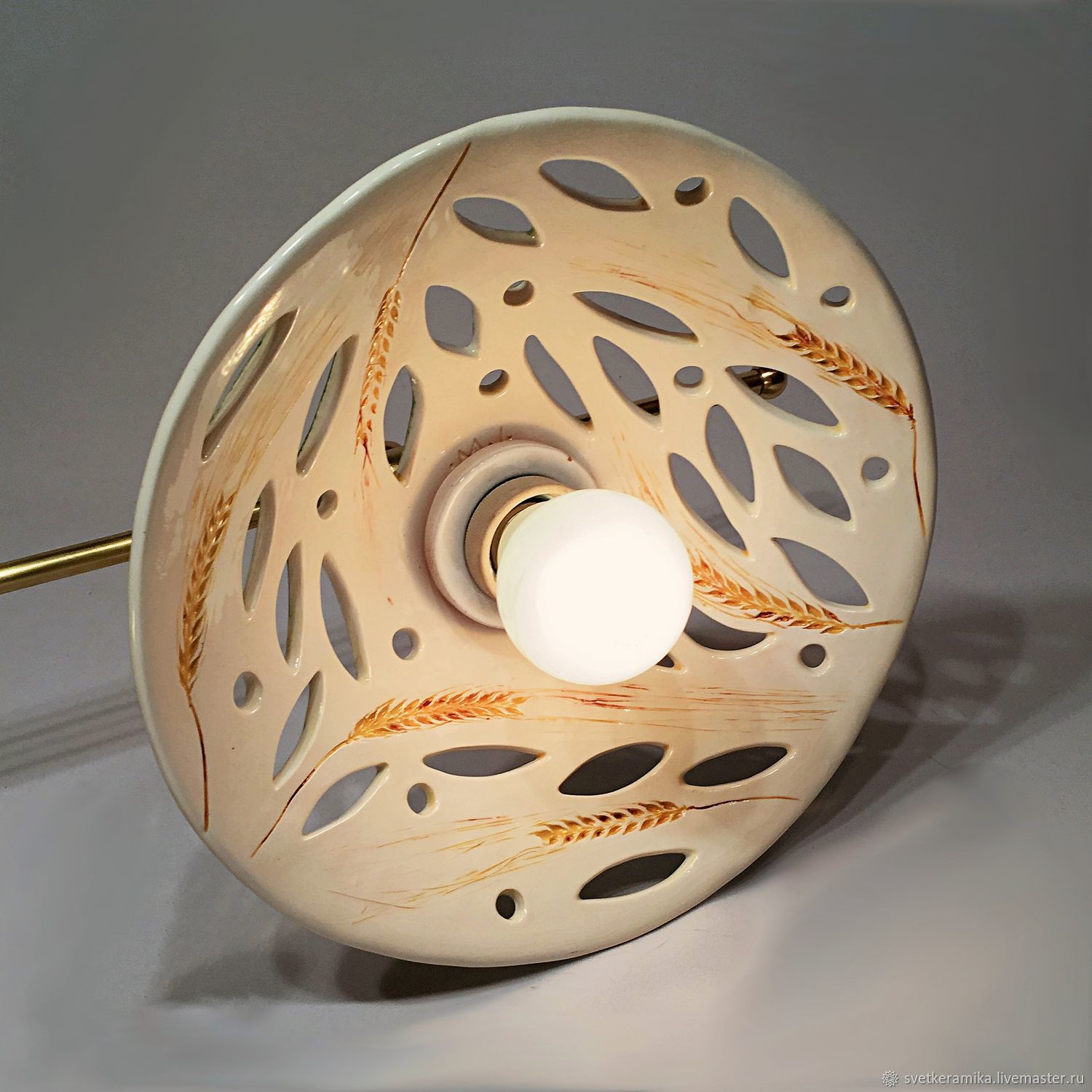 Ceramic chandelier with three shades and brass frame – купить на ...
