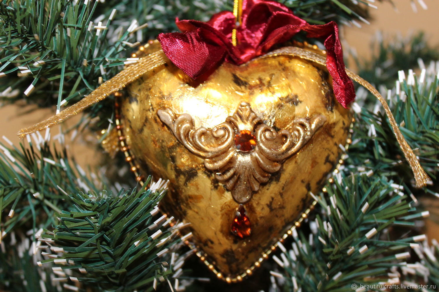 Christmas tree toy 'heart of gold', Christmas decorations, St. Petersburg,  Фото №1