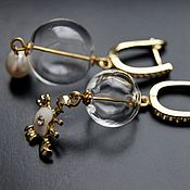 Украшения handmade. Livemaster - original item Earrings with glass balls and natural pearls. Handmade.