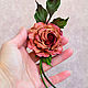 Leather Flowers Rose Triumph Tea Brooch gift for woman. Brooches. flowersstyle (flowersstyle). My Livemaster. Фото №6