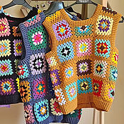 Одежда handmade. Livemaster - original item vests: Vest in the style of granny square 