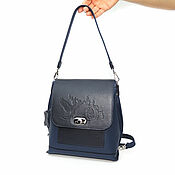 Сумки и аксессуары handmade. Livemaster - original item Backpacks: Women`s Leather Backpack Bag Dark Blue Faith Mod. SR53p-161. Handmade.