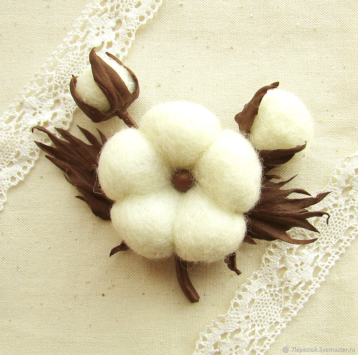 flowers made of wool