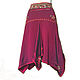 Crimson skirt in ethnic style with hand-beading,yarn, Skirts, Bryansk,  Фото №1