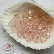 Материалы для творчества handmade. Livemaster - original item Beads 45 pcs Faceted 6/4 mm Pink. Handmade.