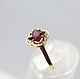 Ring with garnet and diamonds 'the Scarlet flower', gold. Rings. EdGems jewerly. My Livemaster. Фото №4
