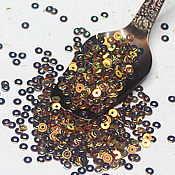 Материалы для творчества handmade. Livemaster - original item Sequins 2 mm No№101 Dark gold 2 g. Handmade.