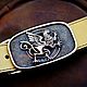 Leather belt with brass buckle 'Griffin' (Griffin), Straps, Tolyatti,  Фото №1