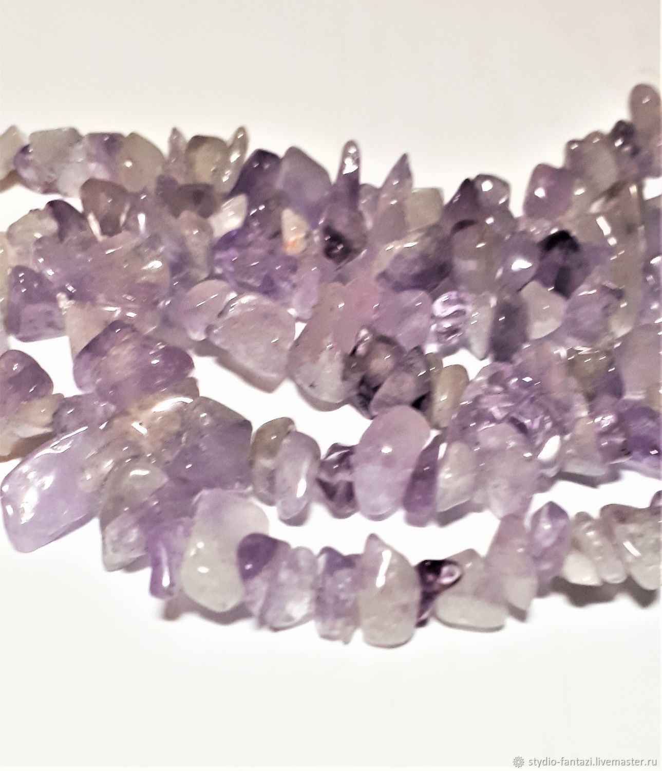 Аметист лавандовый №026 Крошка натуральных камней 6-7 мм (по 10 см) в ...