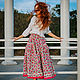 Linen skirt with lace in the style of Provence 'Rosalia', Skirts, Anapa,  Фото №1