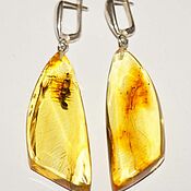 Украшения handmade. Livemaster - original item Long earrings made of natural amber with inclusions.. Handmade.