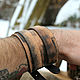 Wide leather bracelet, 'Atilla'. Bead bracelet. merlin-hat (Merlin-hat). Online shopping on My Livemaster.  Фото №2