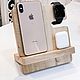 Docking station wireless charging for IPhone, the Apple Watch and AirPods. Home gadgets. woodvova-kam. Online shopping on My Livemaster.  Фото №2