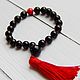 Red rosary beads in black agate. Rosary. The star of Siberia. My Livemaster. Фото №6