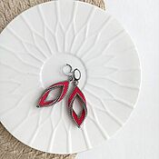 Украшения handmade. Livemaster - original item Earrings classic Leaves red. Handmade.