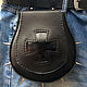 Biker Waist Bag made of Genuine Leather, Waist Bag, Astrakhan,  Фото №1