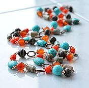 Украшения handmade. Livemaster - original item Long necklace with pendant Persia natural stones. Handmade.