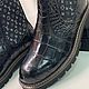 Men's crocodile leather shoes, spring / autumn model in black. Boots. SHOES&BAGS. My Livemaster. Фото №6